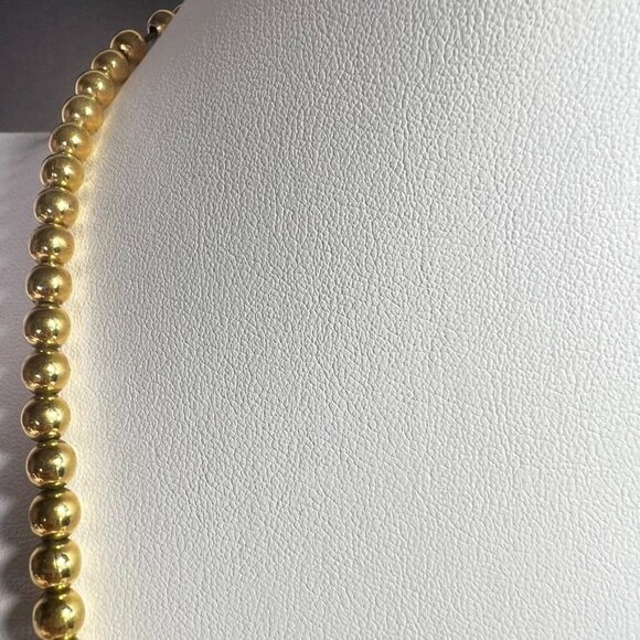 Monet Polished Gold-Tone Jewelry Beaded Necklace  with Domed Stud Earrings Set - Picture 6 of 12